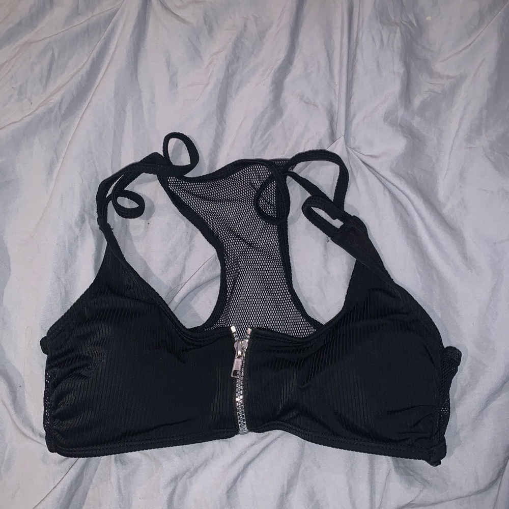 black bathing suit top